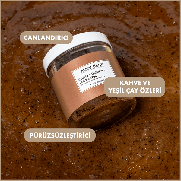 Maruderm Kahve + Yeşil Çay Özlü Vücut Peelingi | BHA + Jojoba Yağı 250 ml