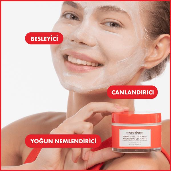 MaruDerm Kil Maskesi | Ginseng Özü + Jojoba Yağı Besleyici Kil Maskesi 100 ML | Tüm Cilt Tipleri | Vegan