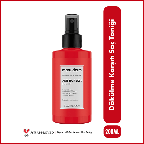 MaruDerm Saç Tonik | Biotin & Kafein Dökülme Karşıtı Saç Toniği Sağlıklı Uzamaya Yardımcı 200 ML | Vegan