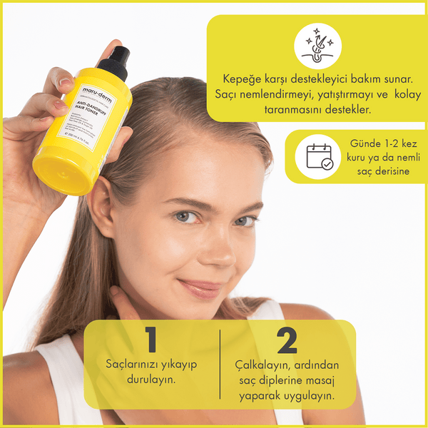 MaruDerm Saç Tonik | Kepeğe Karşı Etkili Saç Toniği 200 ML | Normal/Yağlı Saçlar | Vegan
