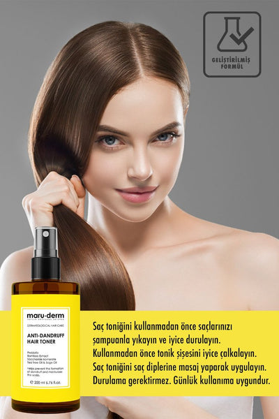 MaruDerm Saç Tonik | Kepeğe Karşı Etkili Saç Toniği 200 ML | Normal/Yağlı Saçlar | Vegan