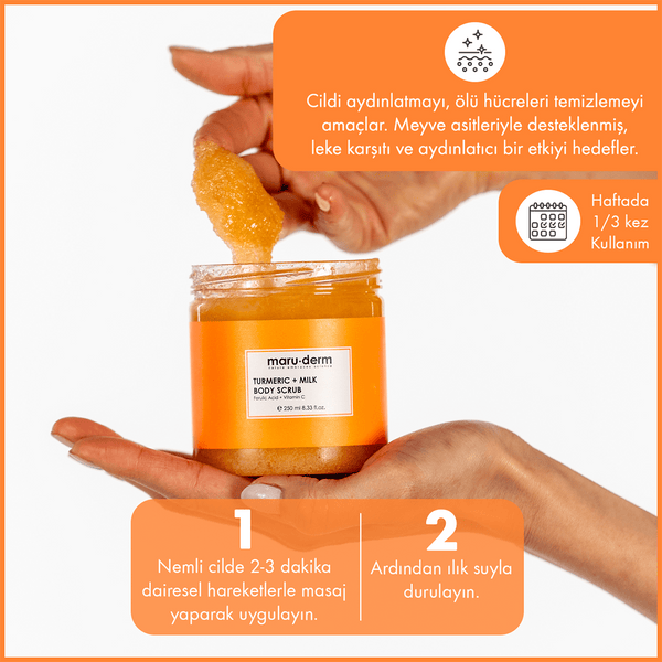 Maruderm Zerdeçal + Süt Vücut Peelingi | C Vitamini + Ferulik Asit 250 ml