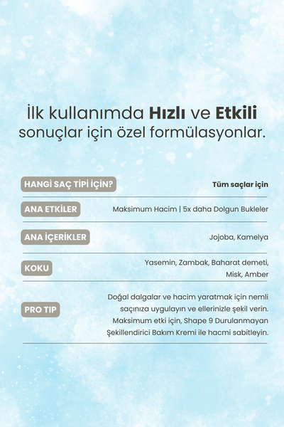 Matsu Anında Doğal Dalgalar ve Hacim Sağlayan Volumizing Deniz Tuzu Hacim Spreyi 200 ml