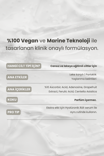 Matsu Marine Algae Cilt Tonu Eşitleyici ve Aydınlatıcı Vitamin C Serum 30 ml