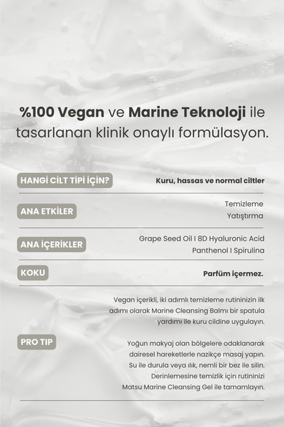 Matsu Marine Algae Yatıştırıcı Yüz Temizleme Balmı 100 ml