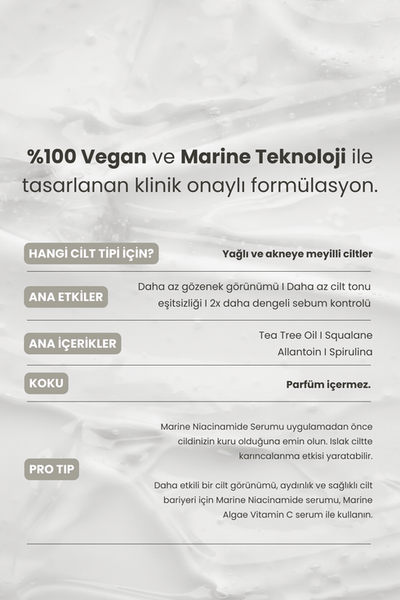 Matsu Marine Niacinamide Dengeleyici ve Pürüzsüzleştirici Serum 30 ml