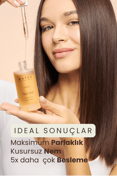 Matsu Mat ve Cansız Saçlar için Parlaklık, Nem ve Yoğun Besleme Sağlayan Luxeoil Saç Bakım Yağı 50 ml