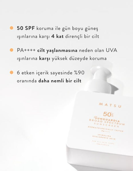Matsu Sunguardia SPF50+ Yüksek Koruyuculu Güneş Kremi 100 ml