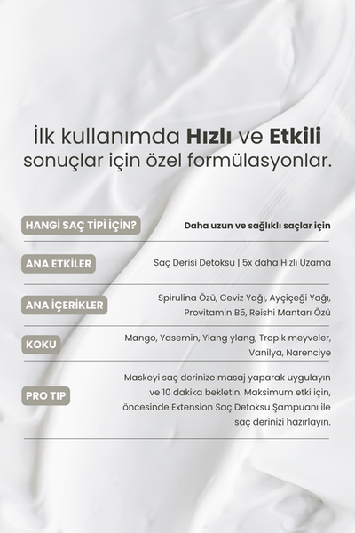 Matsu Yavaş Uzayan Saçlar için Saç Derisini Güçlendiren Extension Hızlı Uzama Saç Bakım Maskesi 350 ml