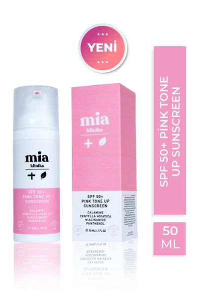 Mia Klinika Spf 50 Pink Tone Up Ton Eşitleyici Pembe Yüz Güneş Kremi 50ml SKT İndirimi