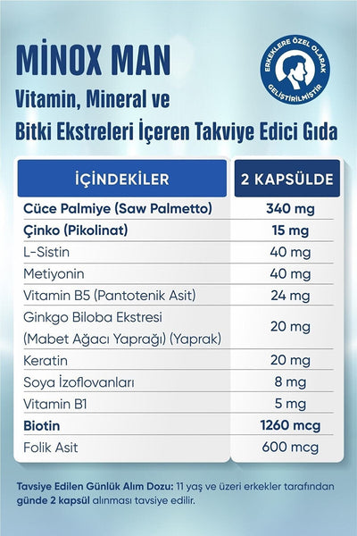 Minox Man Hair Formula 60 Kapsül