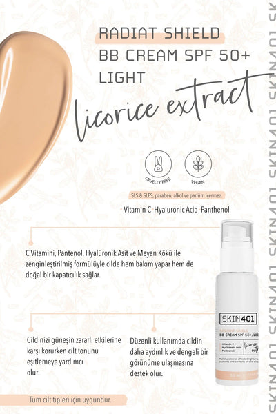 Multi-Fonksiyonel Aydınlatıcı BB Krem SPF 50+ / Açık Cilt Tonu 50ml (Light Tone)