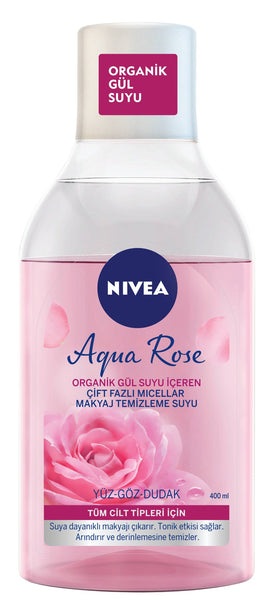 Nivea Aqua Rose Organik Gül Suyu İçeren Çift Fazlı Makyaj Temizleme Suyu 400 Ml