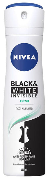 Nivea Black & White Invisible Fresh Kadın Sprey Deodorant 150Ml
