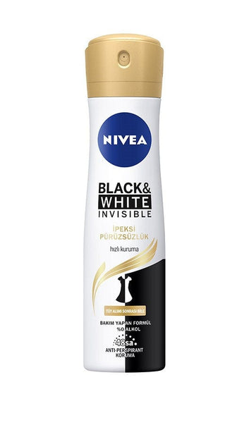 Nivea Black & White Invisible İpeksi Pürüzsüzlük Kadın Sprey Deodorant 150Ml