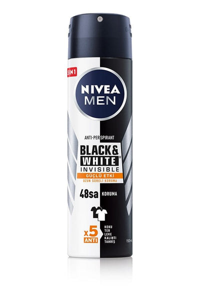 Nivea Black&White Güçlü Etki Erkek Sprey Deodorant 150 Ml