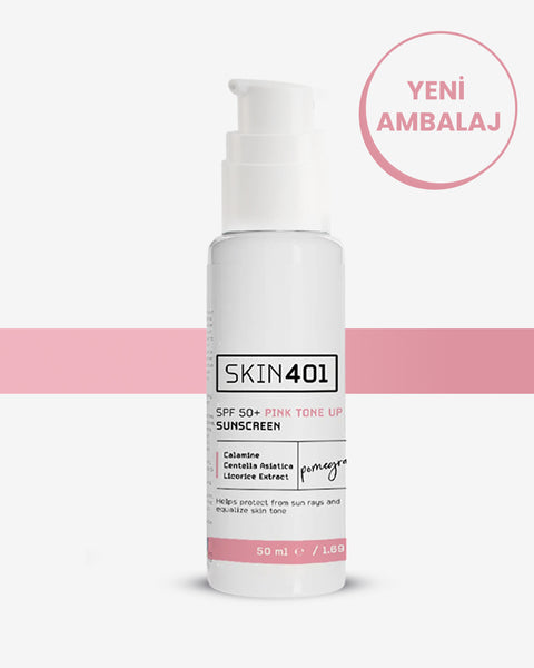 Skin401 SPF50+ Pink Tone Up Sunscreen Pembe Ton Eşitleyici Güneş Kremi 50 ml
