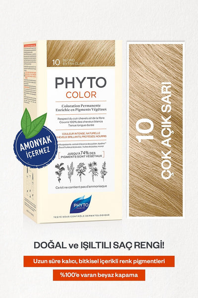 Phyto Phytocolor 10 Çok Açık Sarı Amonyaksız Kalıcı Bitkisel Saç Boyası