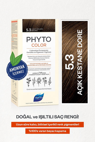 Phyto Phytocolor 5.3 Açık Kestane Dore Amonyaksız Kalıcı Bitkisel Saç Boyası