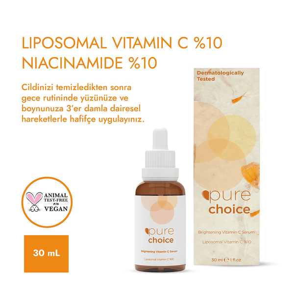 Pure Choice Aydınlatıcı C Vitamini Serumu 30 ML 
(Liposomal Vitamin C%10 + Niacinamide %10)
