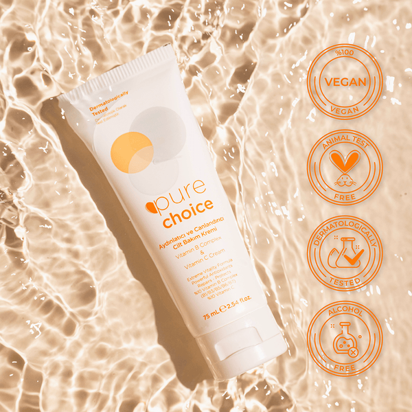 Pure Choice Aydınlatıcı ve Canlandırıcı Cilt Bakım Kremi Vitamin C ve Vitamin B Complex 75 ml