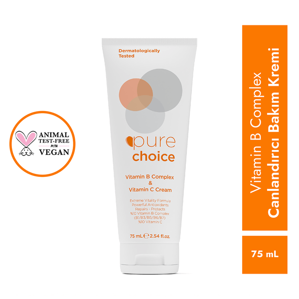 Pure Choice Aydınlatıcı ve Canlandırıcı Cilt Bakım Kremi Vitamin C ve Vitamin B Complex 75 ml