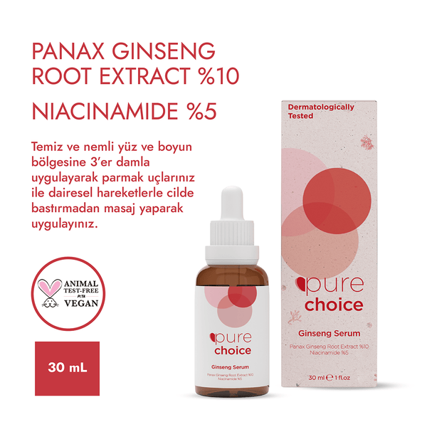Pure Choice Ginseng Serum 30 Ml Panax Ginseng Root Extract %10 + Niacinamide %5