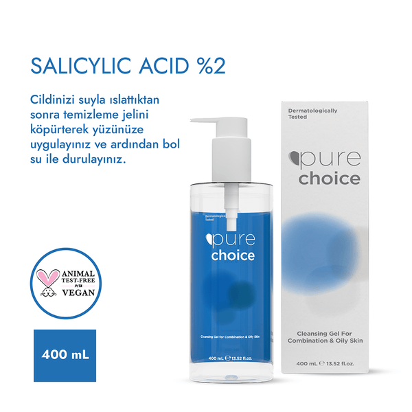 Pure Choice Karma ve Yağlı Ciltler için Yüz Temizleme Jeli 400 ml