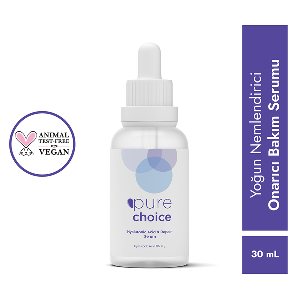 Pure Choice Yoğun Nemlendirici ve Onarıcı Bakım Serumu 30 ML (Hyaluronik Asit%5 + Panthenol Vitamin B5 %5)