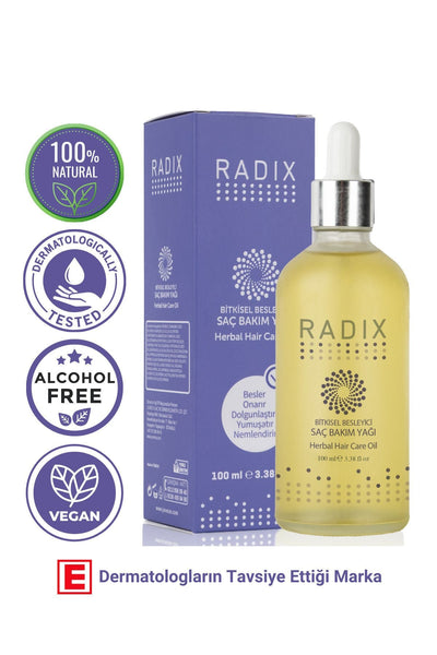 Radix Biberiye Ve Argan Yağı Içerikli %100 Bitkisel Saç Bakım Yağı Kompleksi - Herbal Hair Care Oil 100ml