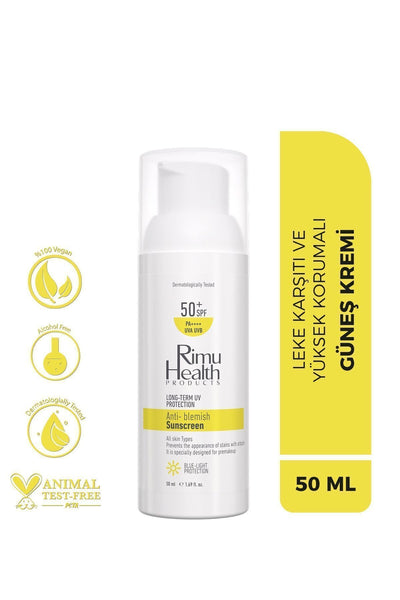 Rimu Health Lekeli Ciltler İçin Cilt Tonu Eşitleyici Aydınlatıcı Güneş Kremi 50 ml