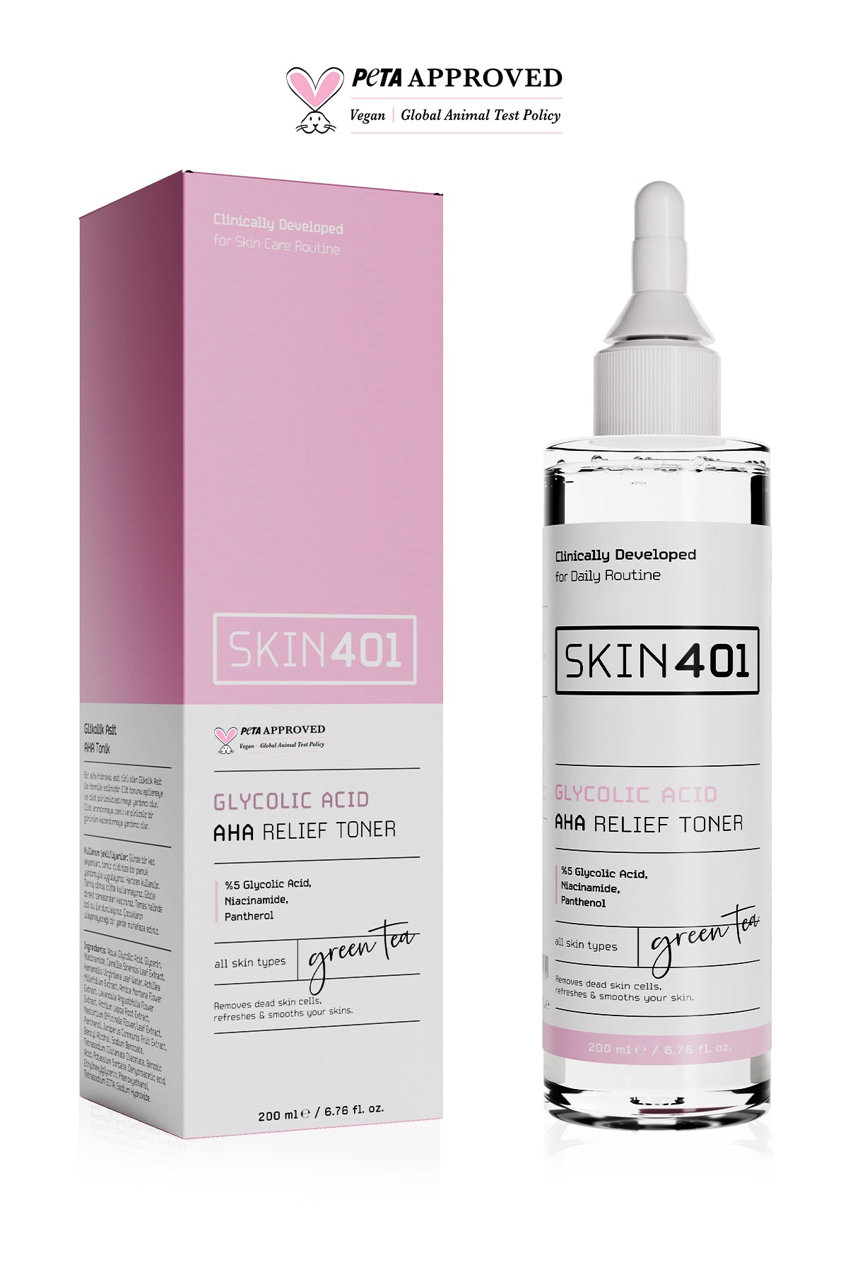 SKIN401 Skin401 %5 Glycolic Acid AHA Relief Toner 200 ml