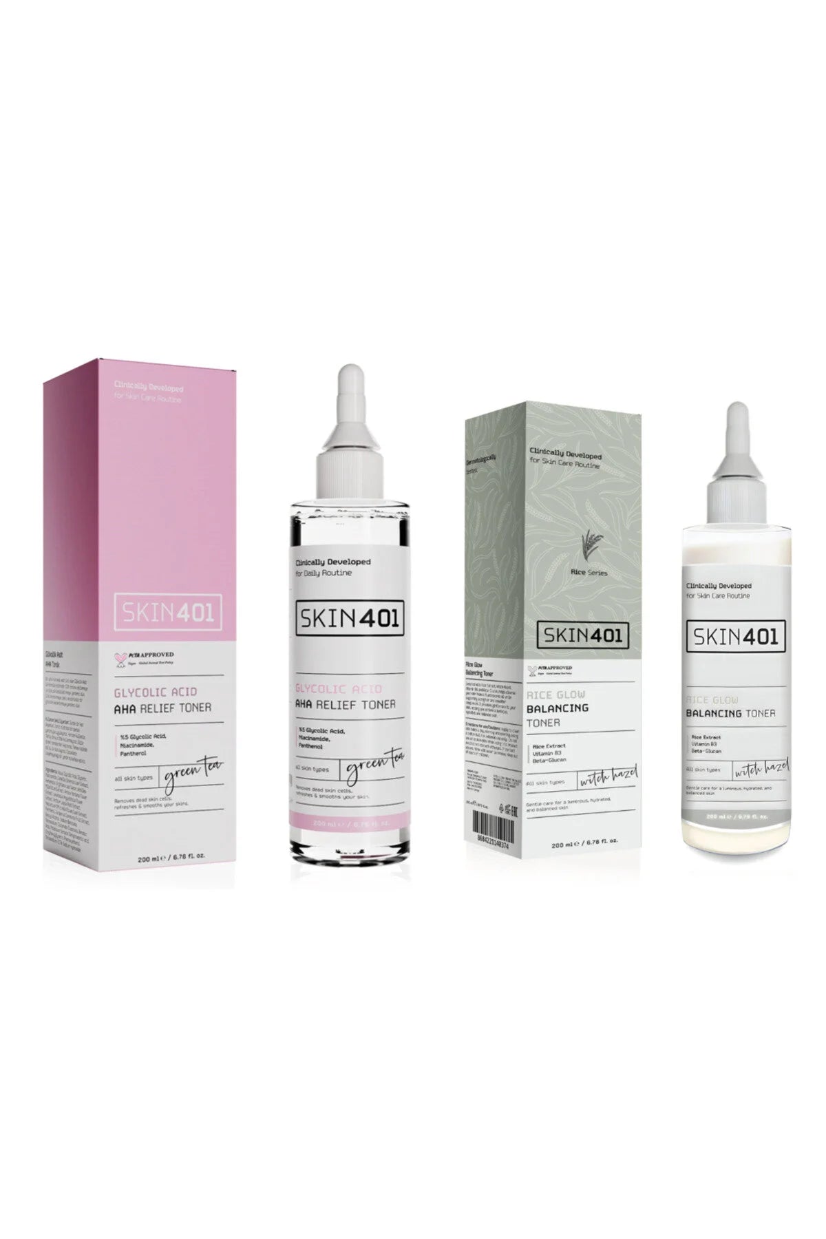 SKIN401 Skin401 Leke Karşıtı, Aydınlatıcı ve Dengeleyici Tonik 2'li Set