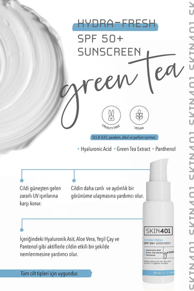 Skin401 SPF50+ Hydra-Fresh Sunscreen Nemlendirici & Tazeleyici Güneş Kremi 50 ml