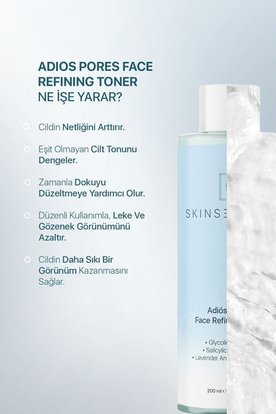Skinsensual Adiôs Pores Face Refining Toner (glycolic Acid 5%, Salicylic Acid 0.5) Gözeneklere Elveda Tonik