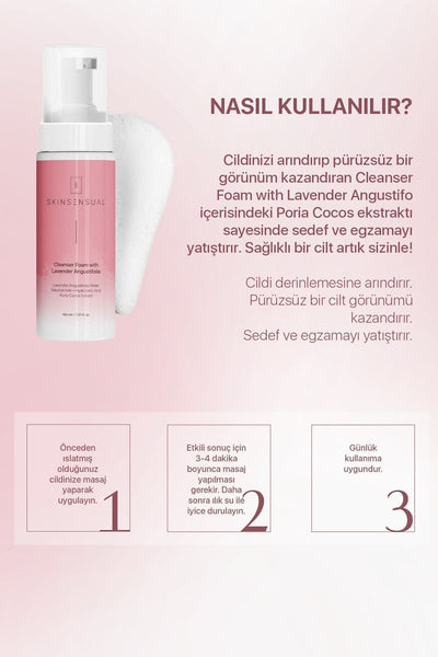 Skinsensual Cleanser Foam With Lavender Angustifolia Niacinamide Hyaluronic Acid Temizleme Köpüğü