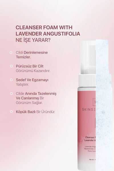 Skinsensual Cleanser Foam With Lavender Angustifolia Niacinamide Hyaluronic Acid Temizleme Köpüğü