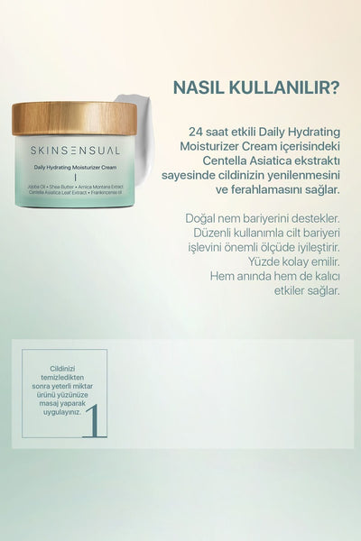 Skinsensual Daily Hydrating Moisturizer Cream Jojoba Oil Shea Butter 24 Saat Etkili Nemlendirici