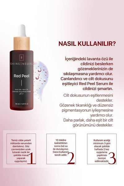 Skinsensual Red Peel (aha 10%, Bha 2%) Canlandırıcı Ve Cilt Tonu Eşitleyici Kırmızı Peeling Serum