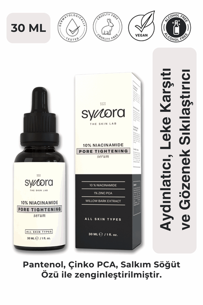 Synora Aydınlatıcı, Leke Karşıtı ve Gözenek Sıkılaştırıcı Niasinamid Serum