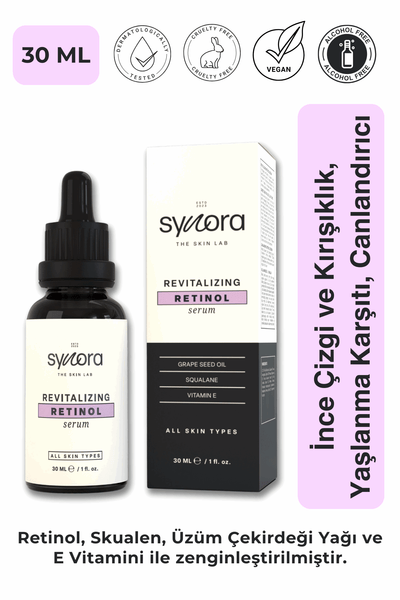 Synora İnce Çizgi ve Kırışıklık,Yaşlanma Karşıtı Canlandırıcı Retinol Serum