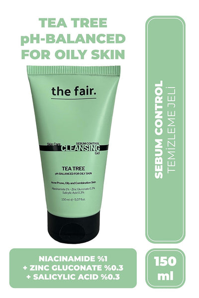 The Fair. Çay Ağacı ve Salisilik Asit İçerik Sebum Dengeleyen Yağlı Ciltler İçin Vegan Yüz Yıkama Jeli 150 ml SKT İndirimi