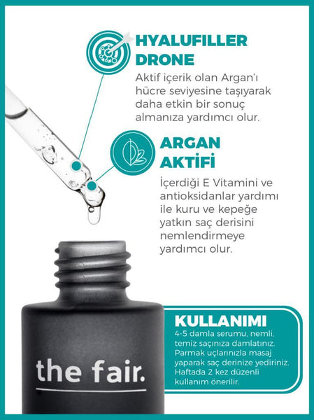 The Fair Drone-targeted Argan Kepek Karşıtı Vegan Saç Serumu %1 Hyalufiller Drone Argan 50 ml