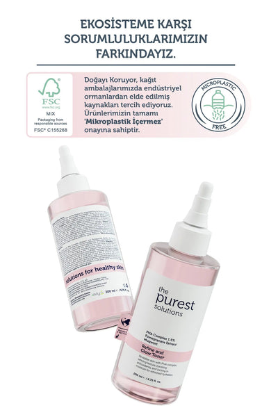 The Purest Solutions Hassas Ciltler İçin Arındırıcı ve Aydınlatıcı PHA Pembe Tonik 200ml