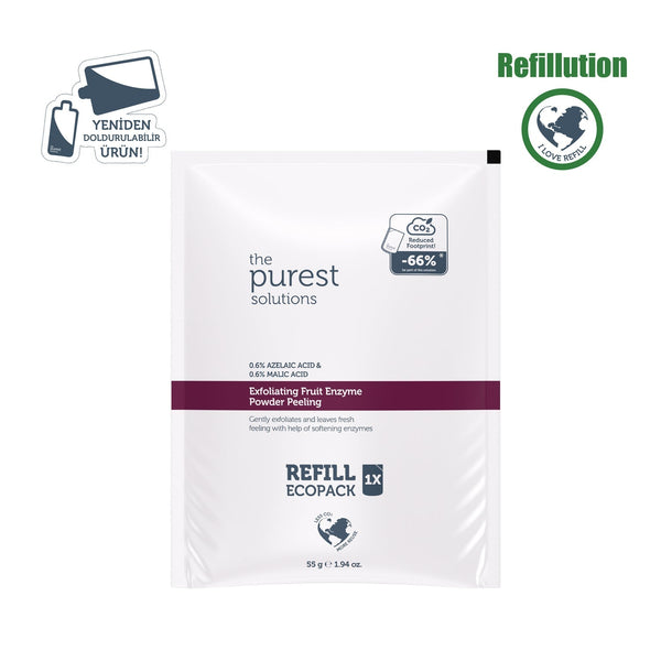 The Purest Solutions Refill Ekolojik Yedek Paket- Arındırıcı Ve Aydınlatıcı Enzim Kırmızı Toz Peeling 55 Gr
