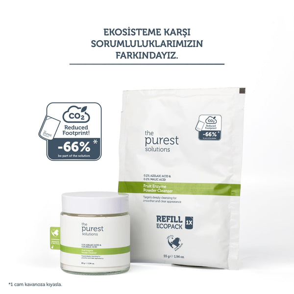 The Purest Solutions Refill Ekolojik Yedek Paket - Azelaik Asit ve Malik Asit Enzim Toz Temizleyici 55 Gr