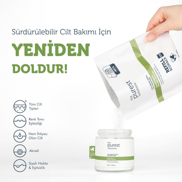 The Purest Solutions Refill Ekolojik Yedek Paket - Azelaik Asit ve Malik Asit Enzim Toz Temizleyici 55 Gr