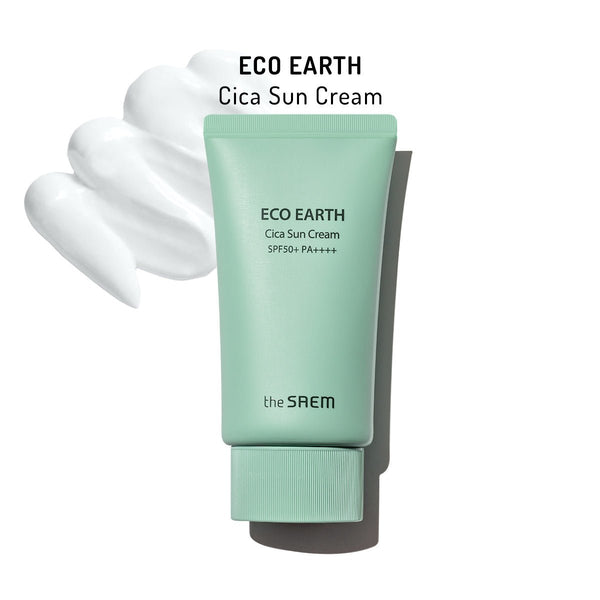 THE SAEM The Saem Eco Earth Cica Özlü Sakinleştirici Etkili Güneş Kremi - Cica Sun Cream SPF 50+ PA++++ 50 gr