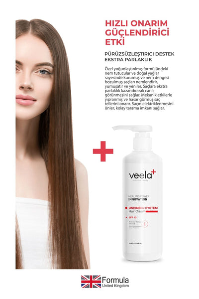 Veela Zayıflamış Saçlar Için Durulanmayan Yenileyici Bakım Kremi - Unrinsed System Hair Cream