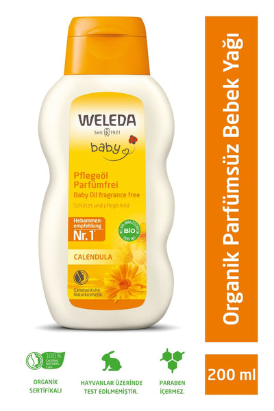 Weleda Calendula Organik Parfümsüz Bebek Yağı 200ml